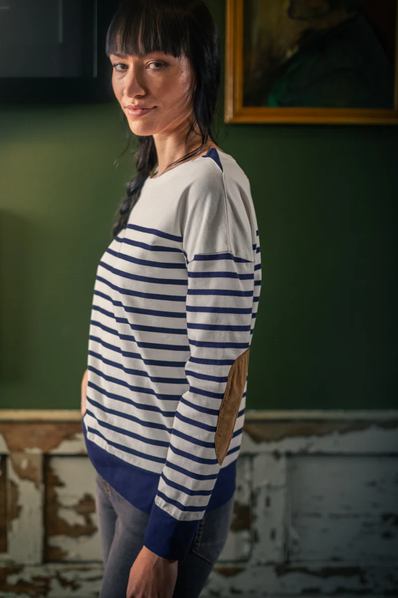 Damsons Jean Breton Top Navy