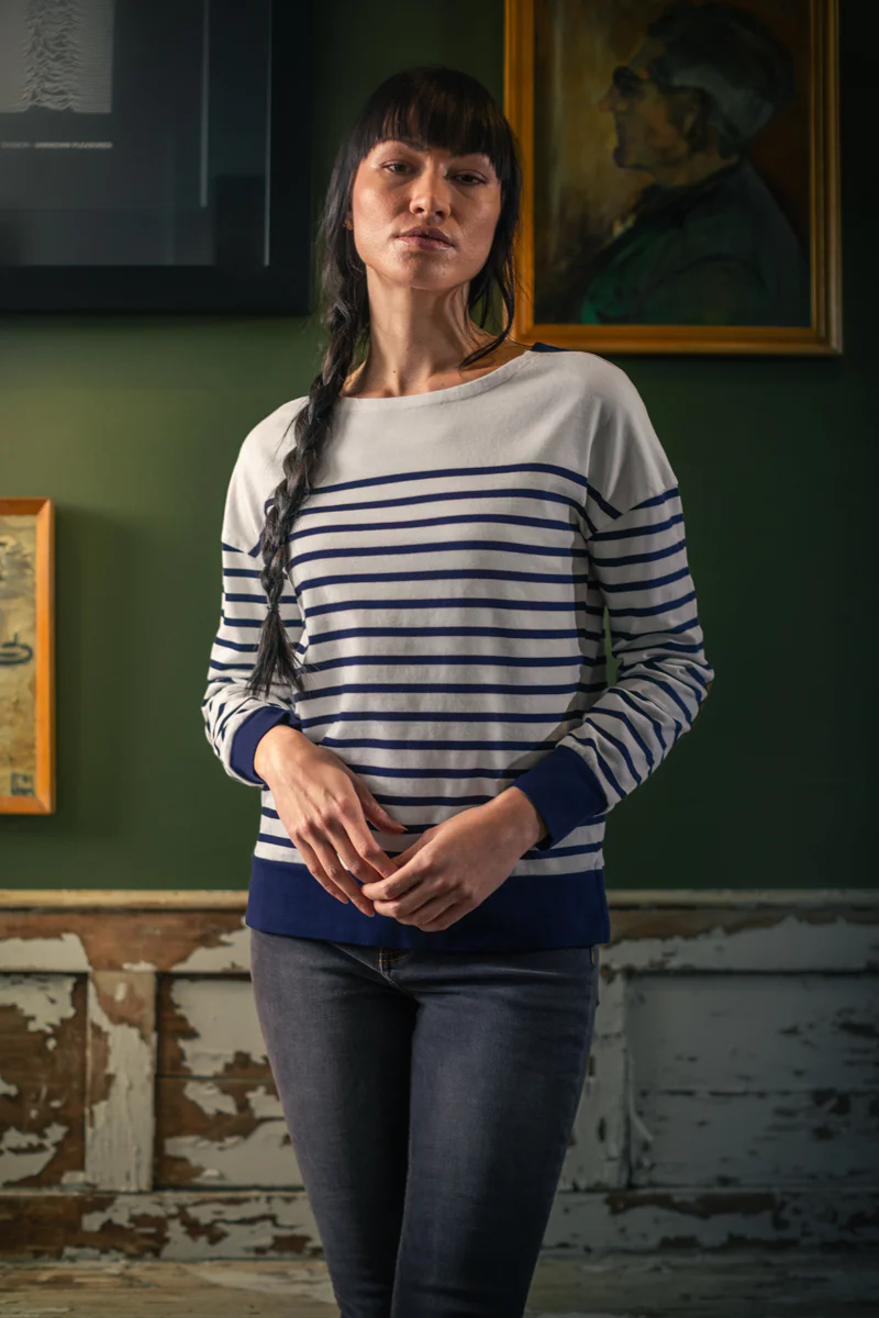 Damsons Jean Breton Top Navy - Image 2