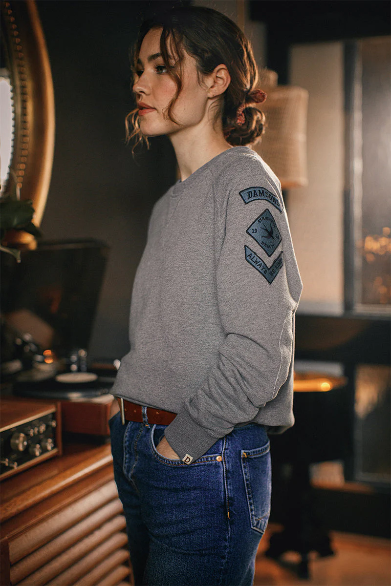 Damsons Resist Sweatshirt Grey Marl - Image 4