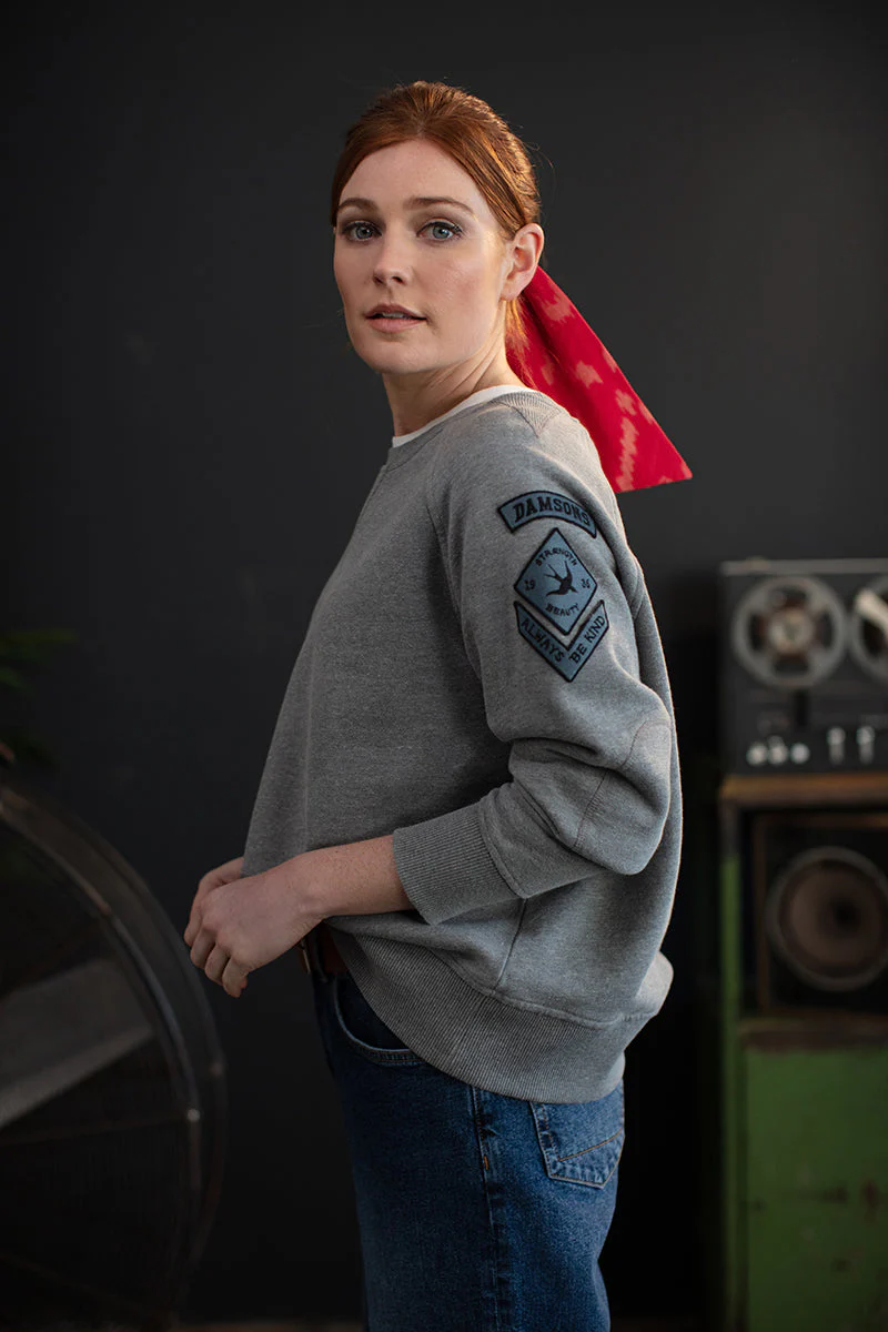 Damsons Resist Sweatshirt Grey Marl - Image 5