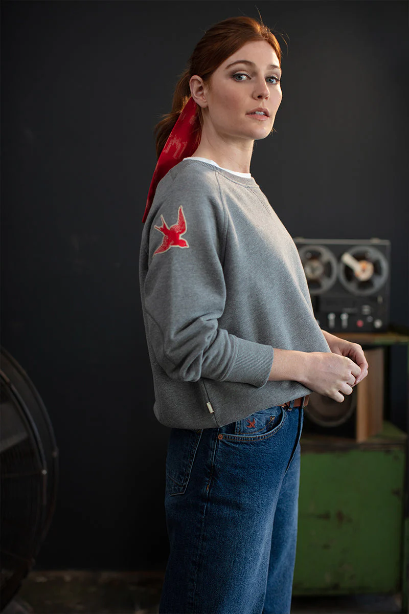 Damsons Resist Sweatshirt Grey Marl - Image 6
