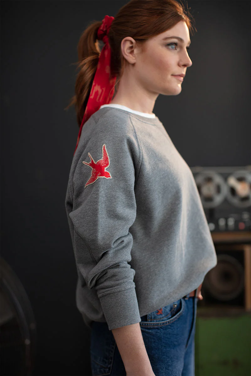 Damsons Resist Sweatshirt Grey Marl - Image 8