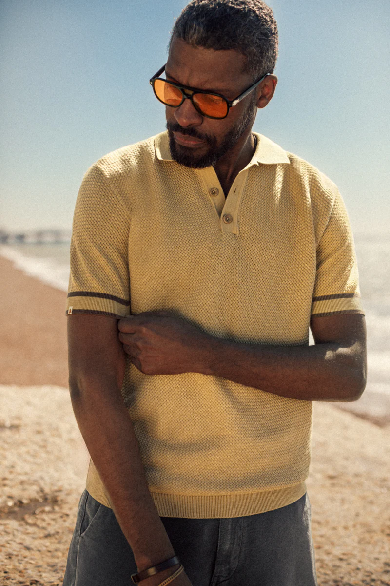 Dempsey Knitted Polo Tan - Image 5