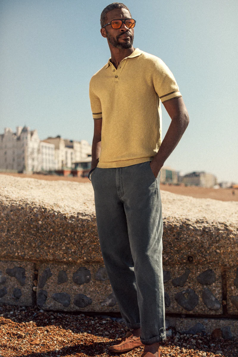 Dempsey Knitted Polo Tan - Image 7