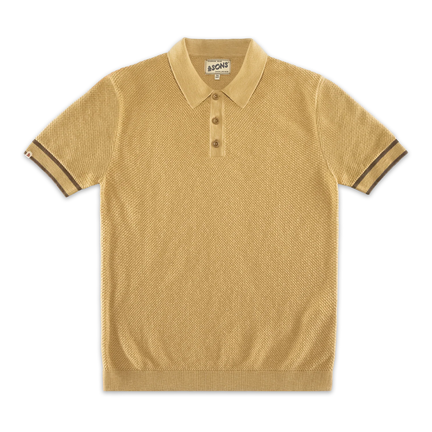 Dempsey Knitted Polo Tan - Image 8