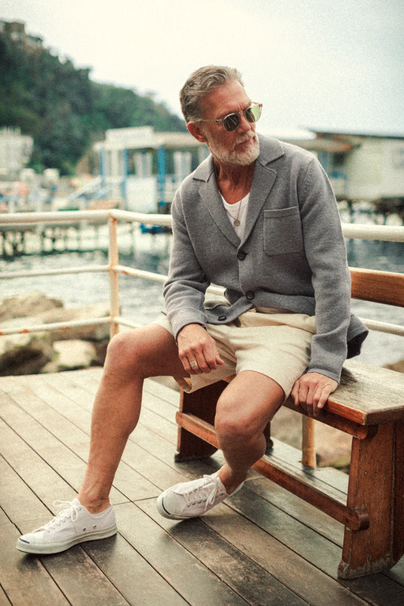 Denton Merino Wool Blazer Grey Marl - Image 3