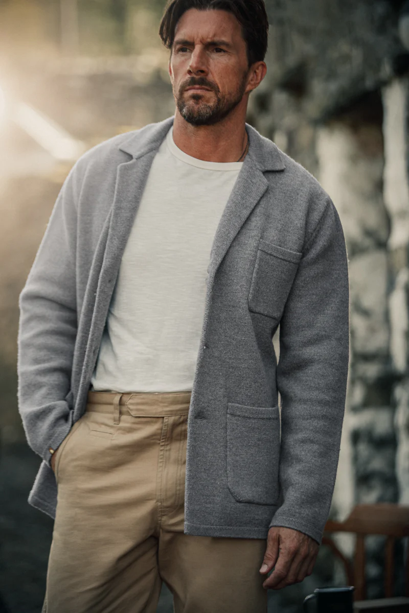 Denton Merino Wool Blazer Grey Marl - Image 5