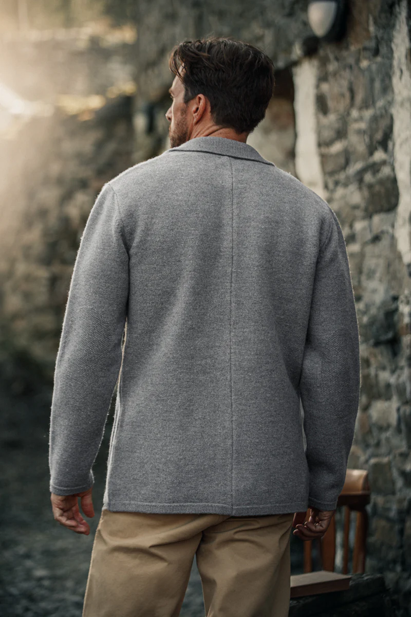 Denton Merino Wool Blazer Grey Marl - Image 6