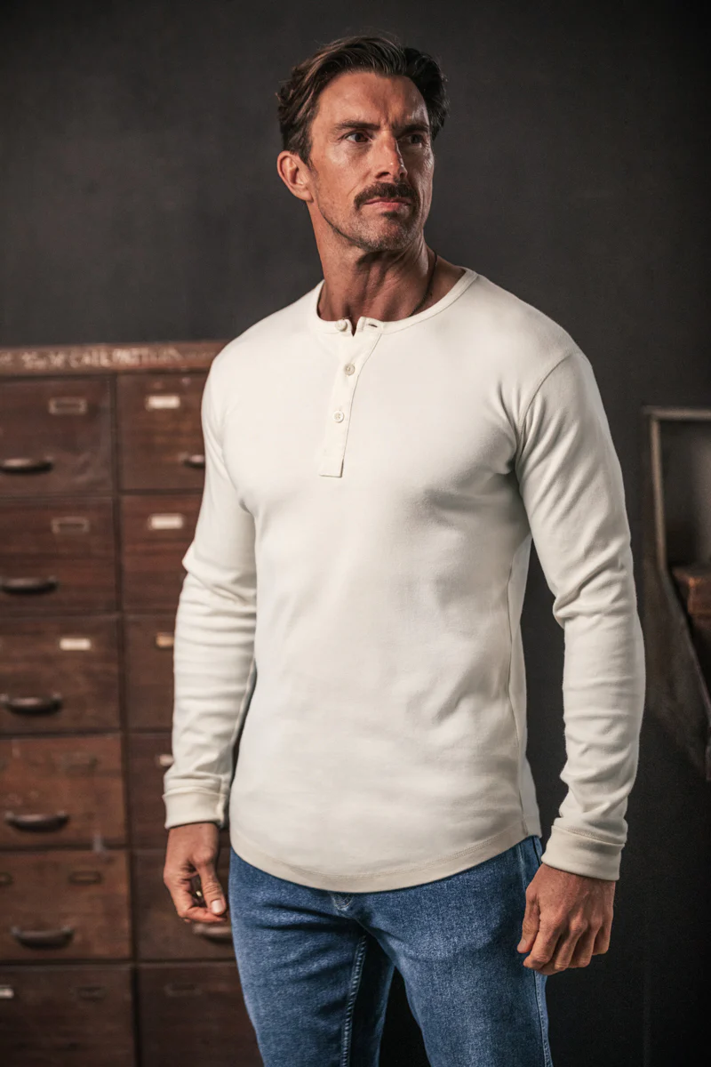 Elder Henley Long Sleeve 3 Pack – Raw/Indigo/Green - Image 4