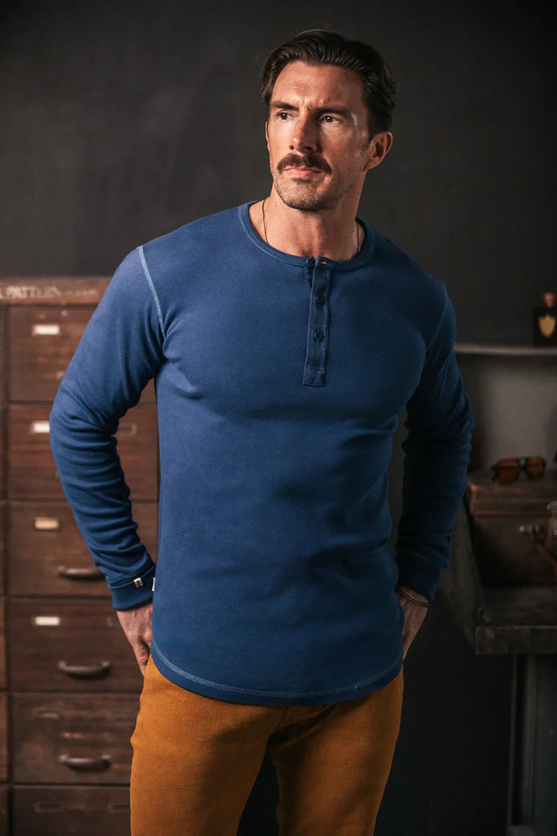 Elder Henley Long Sleeve 3 Pack – Raw/Indigo/Green - Image 6
