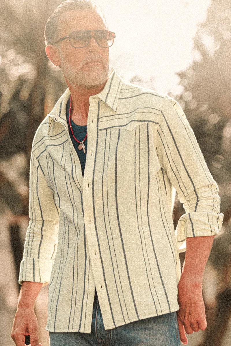 Folsom Western Shirt Raw / Black Stripe - Image 4