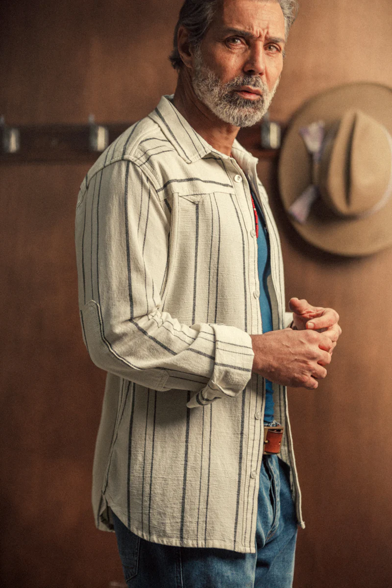 Folsom Western Shirt Raw / Black Stripe - Image 5