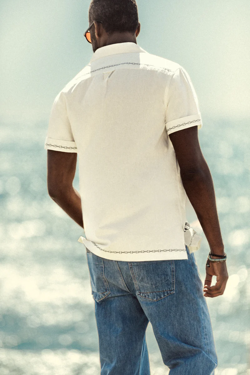 Luca Embroidered Shirt Natural - Image 3