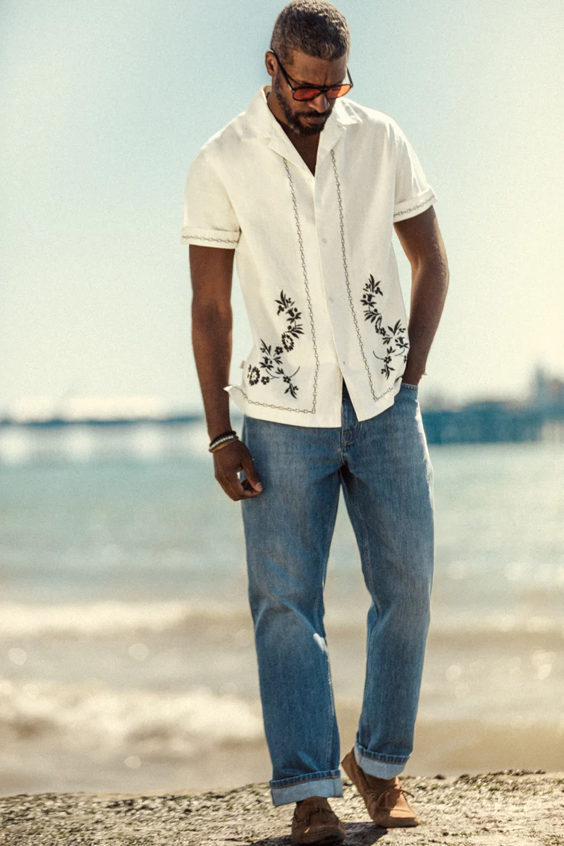 Luca Embroidered Shirt Natural - Image 5