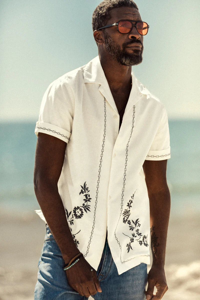 Luca Embroidered Shirt Natural - Image 6
