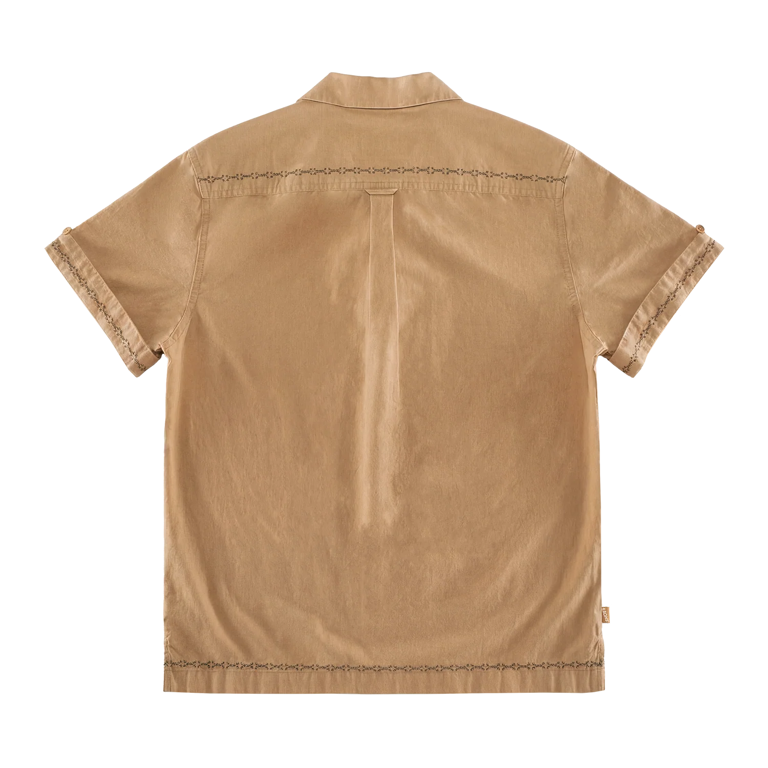 Luca Embroidered Shirt Tan - Image 8