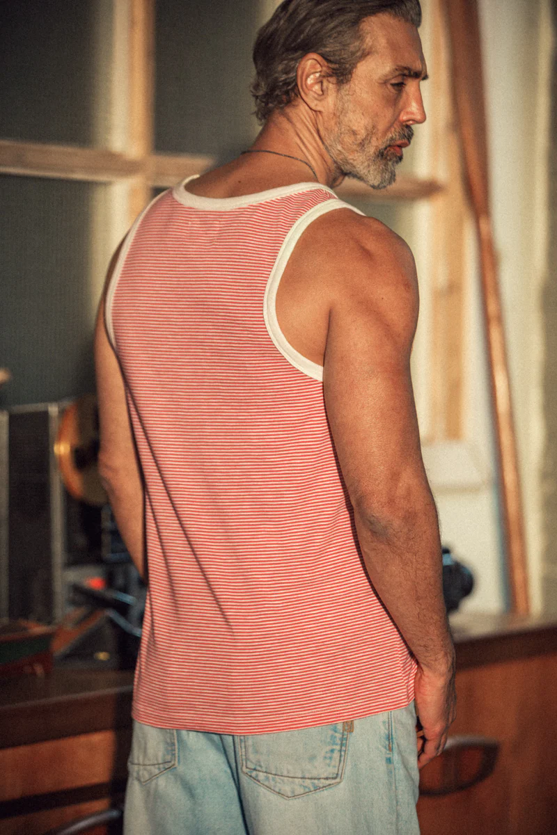 McQueen Vin Stripe Vest Red/White - Image 4
