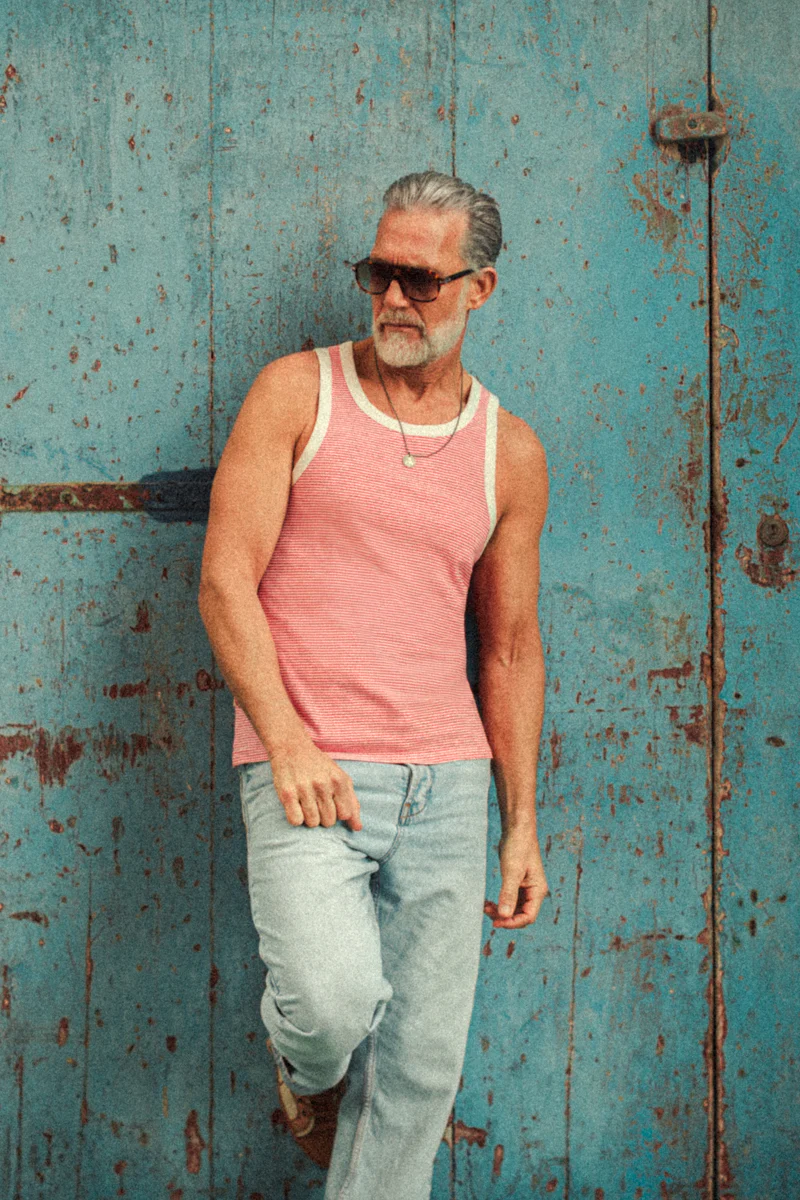 McQueen Vin Stripe Vest Red/White - Image 5