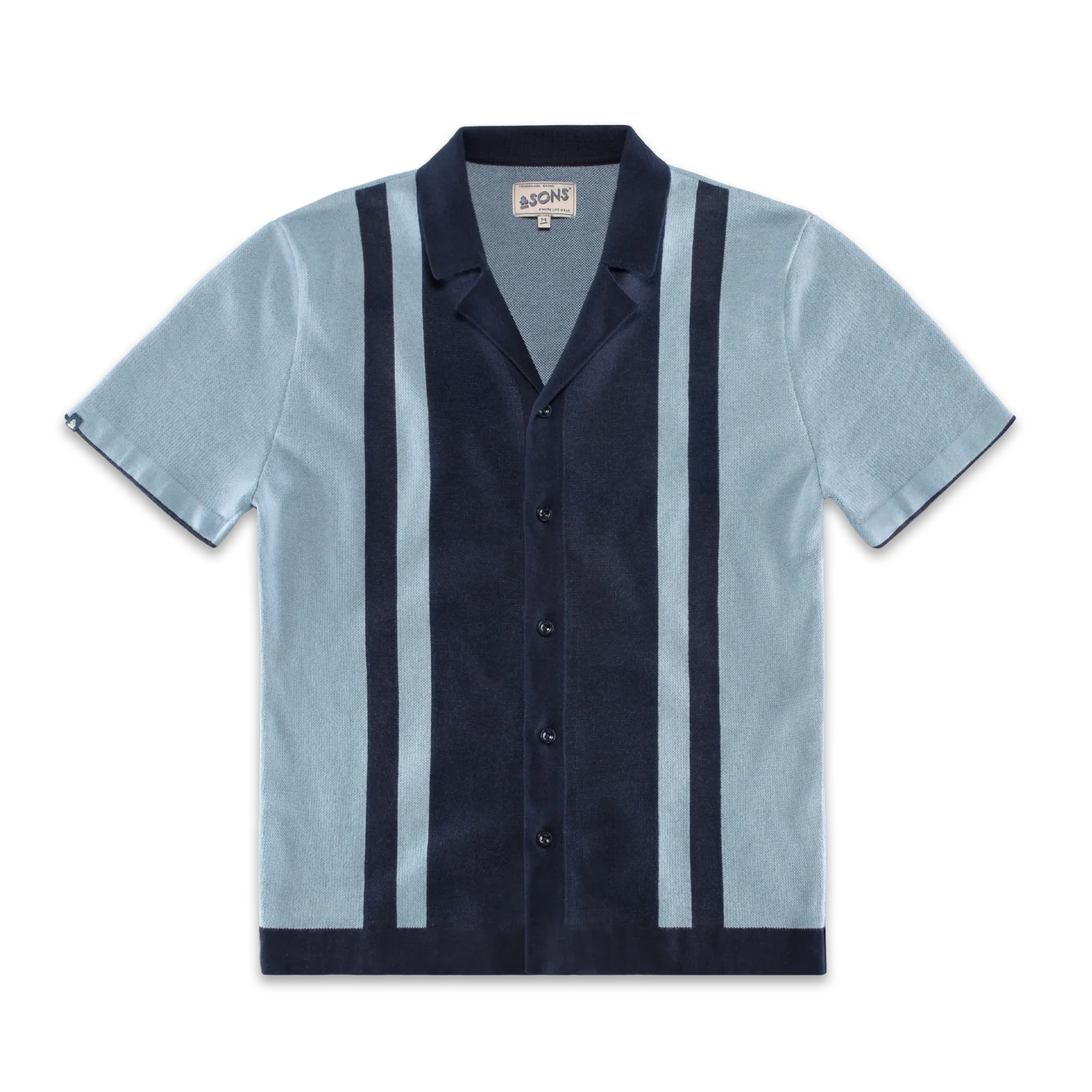 Milano Knitted Polo Shirt Blue - Image 7