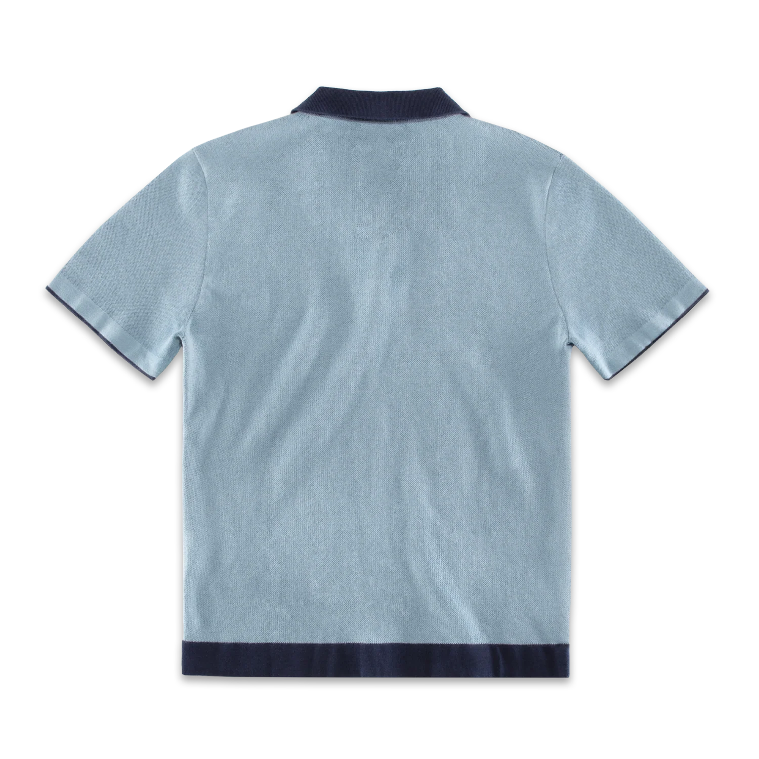 Milano Knitted Polo Shirt Blue - Image 8