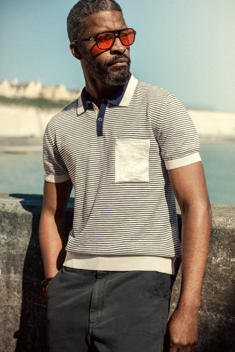 Oban Stripe Polo Navy / Raw - Image 3