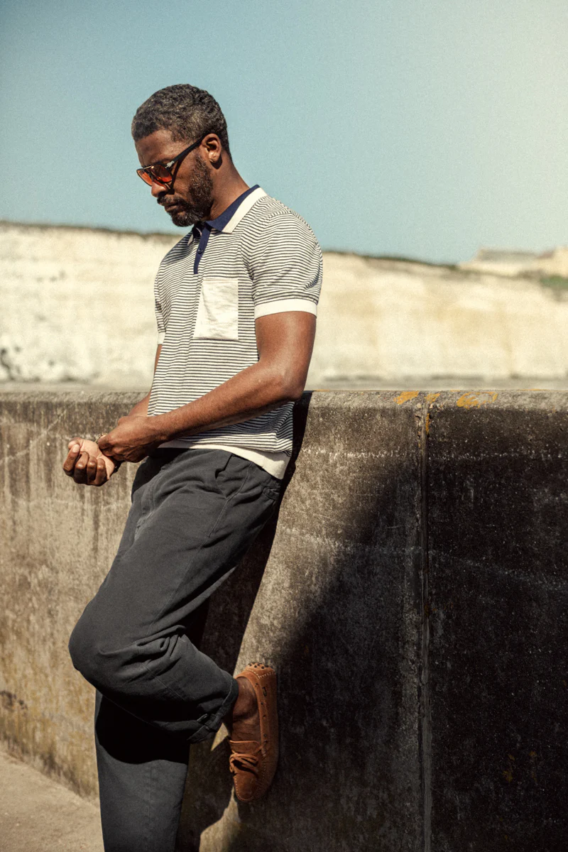Oban Stripe Polo Navy / Raw - Image 4