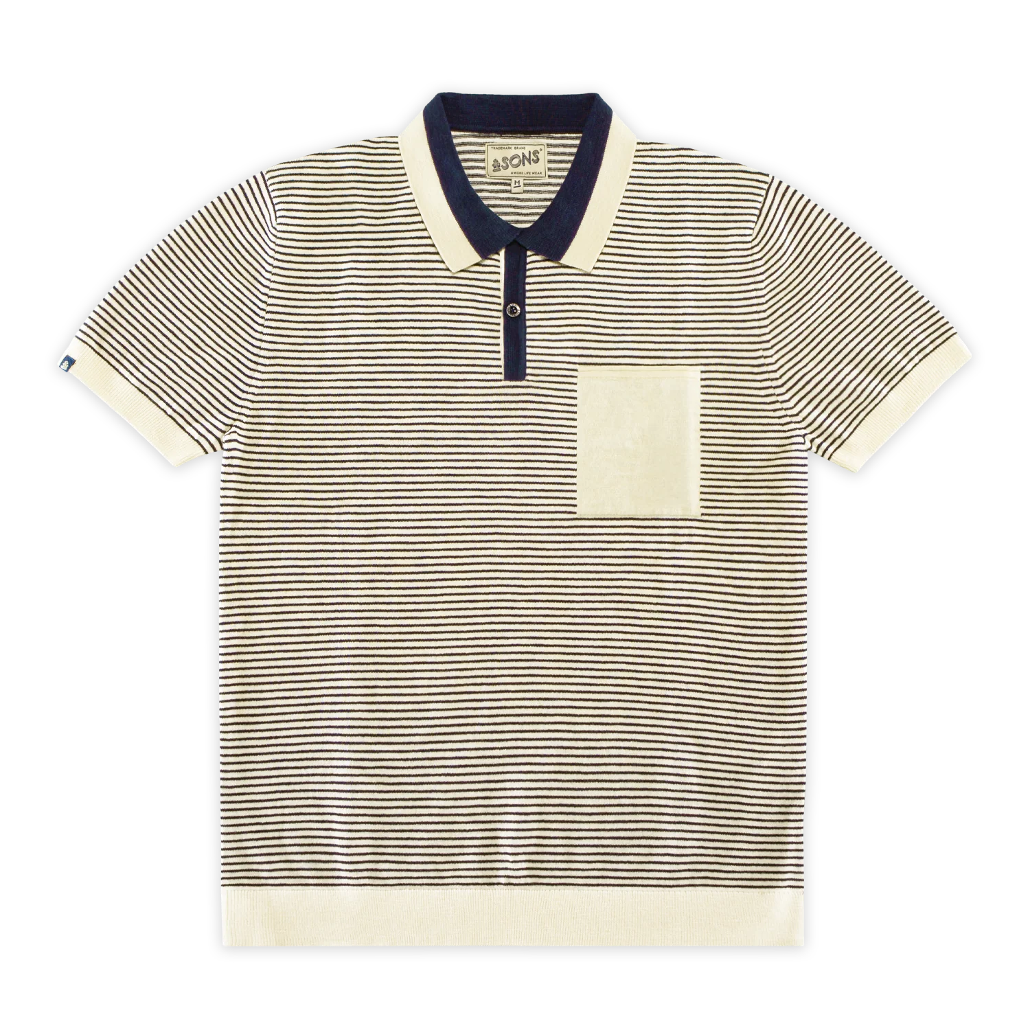 Oban Stripe Polo Navy / Raw - Image 7