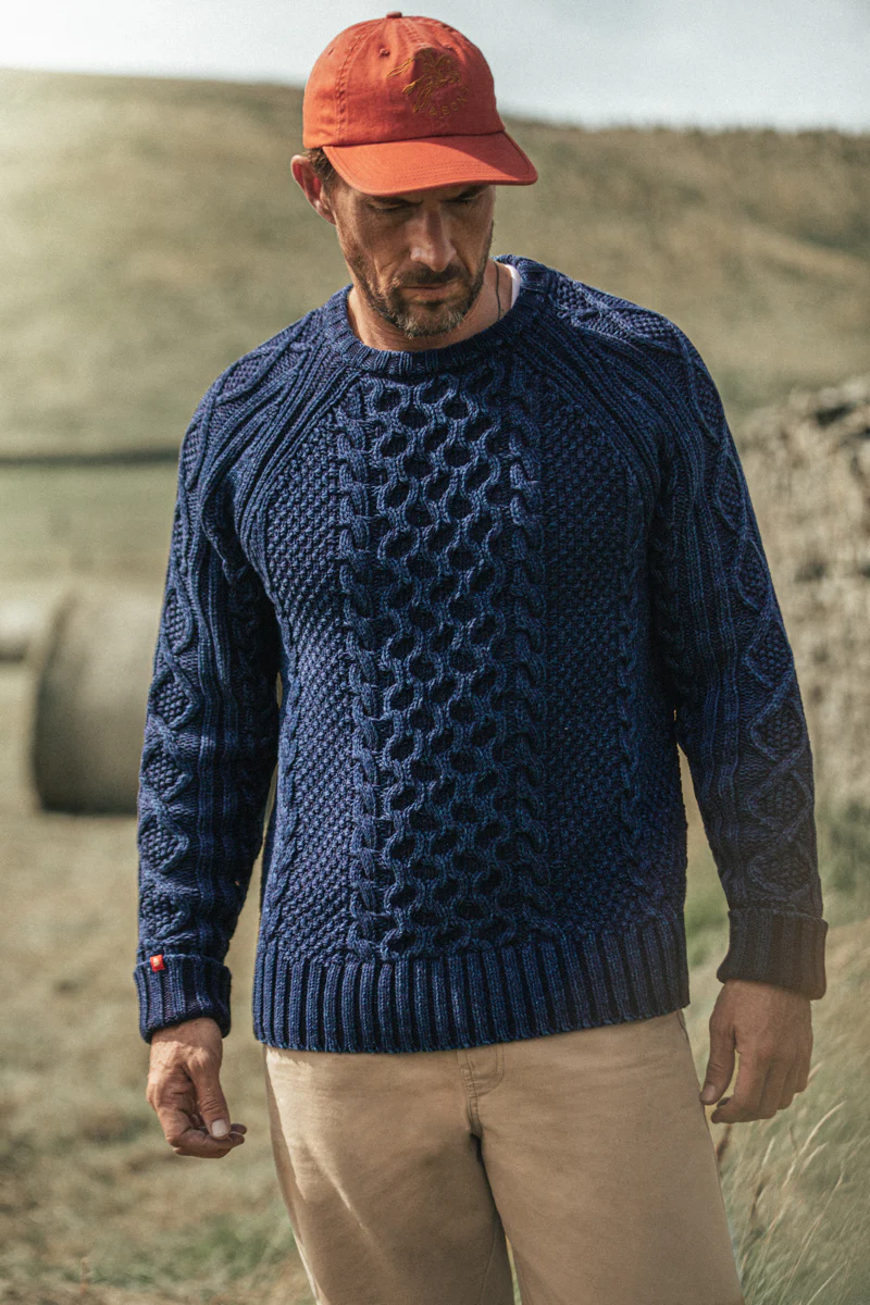 SALVAGE SALE Bergman Indigo Cable Knit - Image 7
