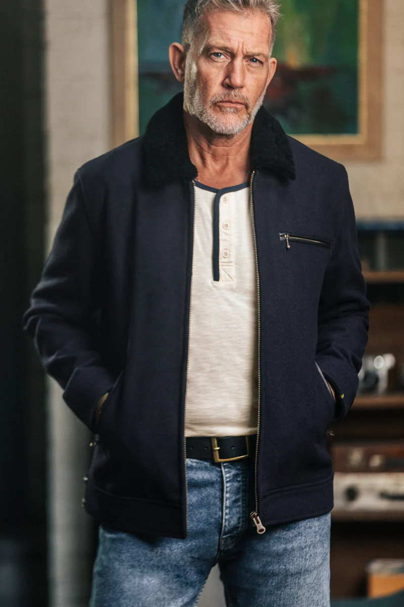 SALVAGE STOCK Boston Jacket Navy - Image 3