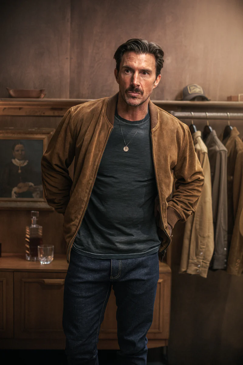 SALVAGE STOCK Buck Ridge Suede Bomber Tan - Image 3