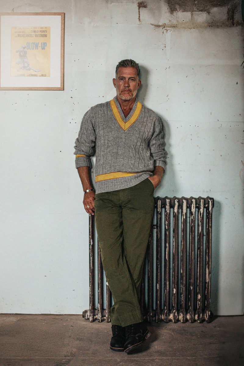 SALVAGE STOCK Century Cricket Jumper Grey Marl - Image 6