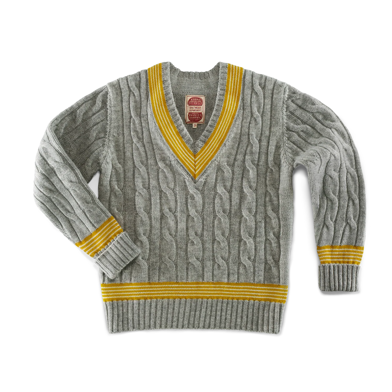 SALVAGE STOCK Century Cricket Jumper Grey Marl - Image 9