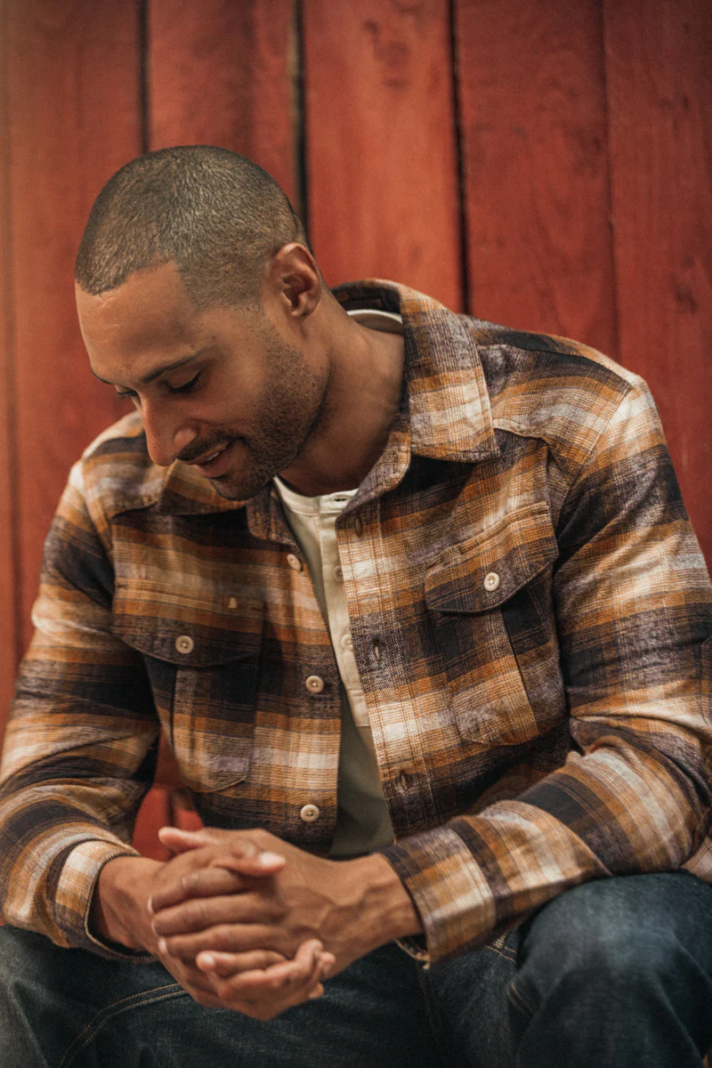 SALVAGE STOCK Douglas Check Shirt Brown - Image 4