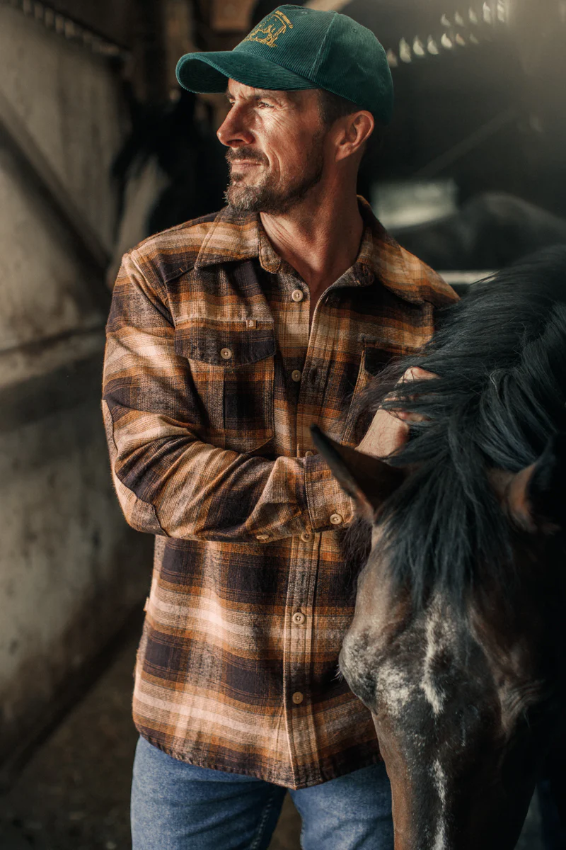 SALVAGE STOCK Douglas Check Shirt Brown - Image 5