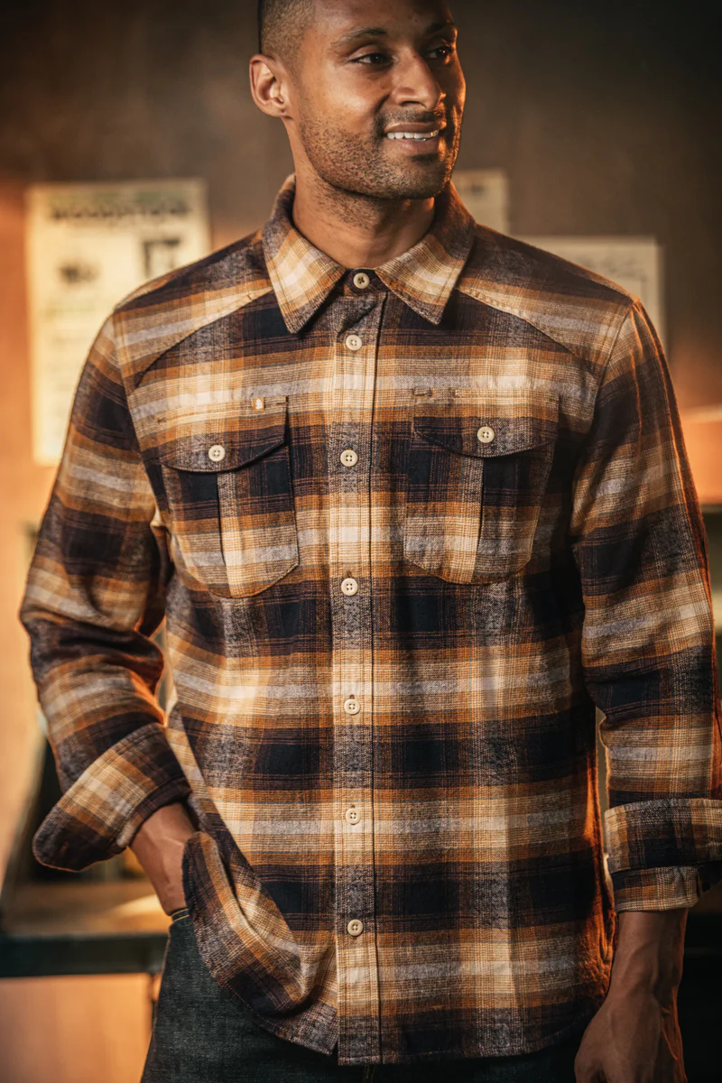 SALVAGE STOCK Douglas Check Shirt Brown - Image 7