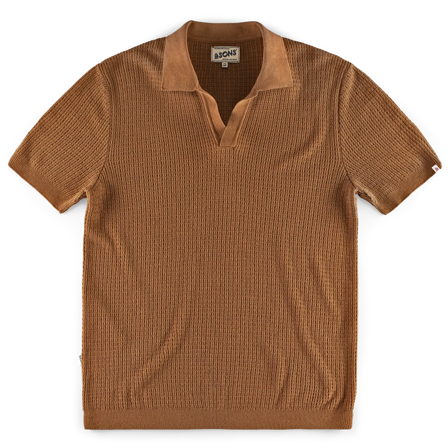 SALVAGE STOCK &SONS Rialto Knitted Polo Tan - Image 10
