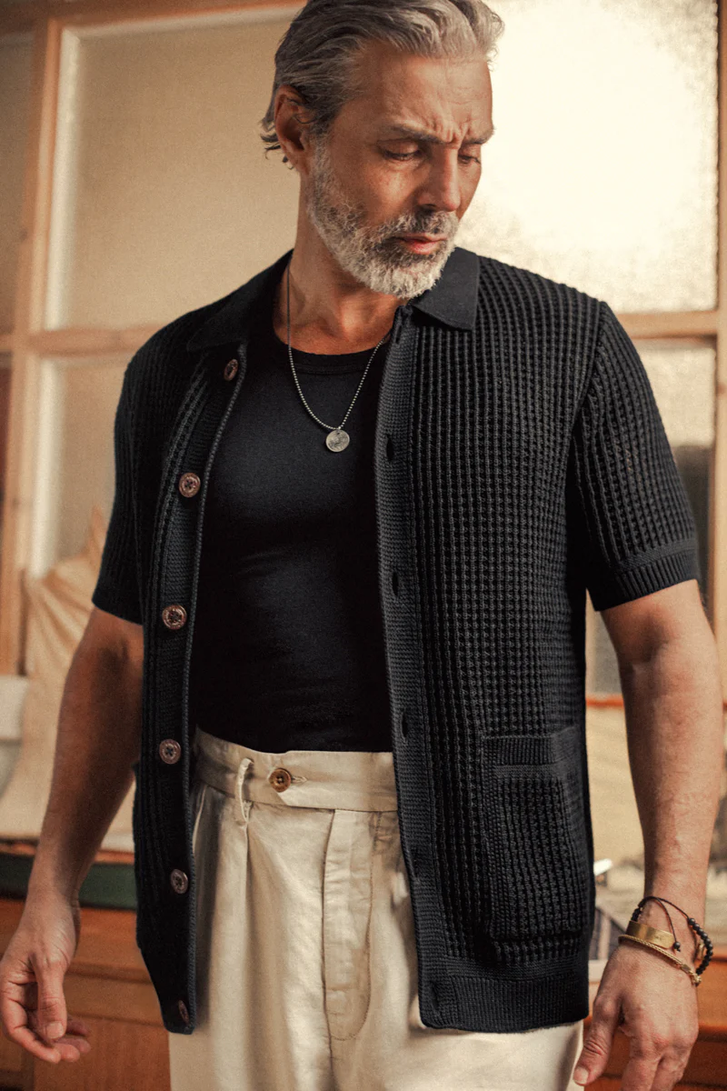 Santo Crochet Shirt Black - Image 4