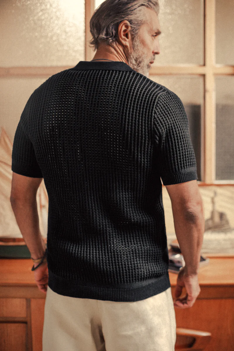 Santo Crochet Shirt Black - Image 5