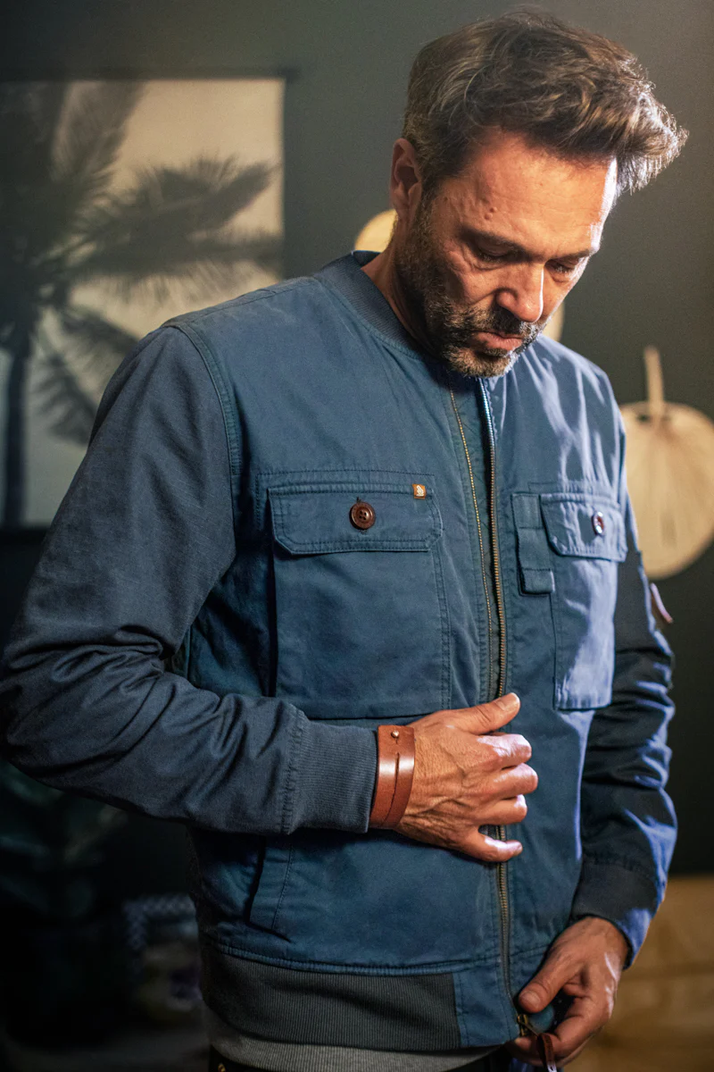 &SONS Harris Bomber Jacket Navy - Image 5