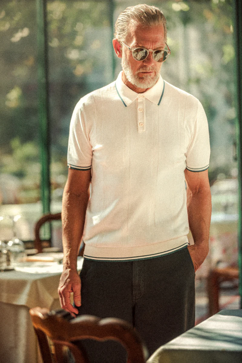 Zetta Knitted Polo Off White - Image 5